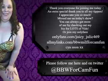 Julie ♥   OF juicy_julie469, live webcam girl, age 61, from CA, streaming now, bbw, bigass